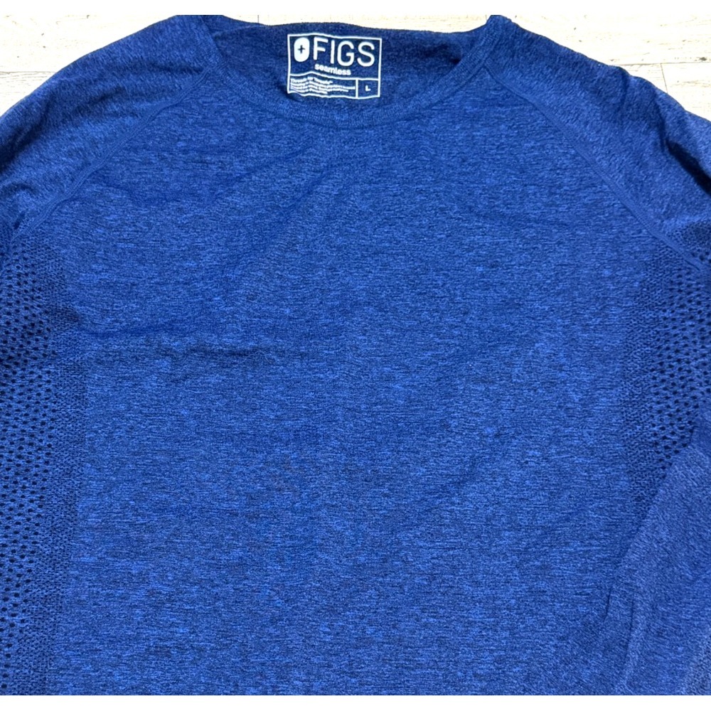 Figs Women's Salta Seamless Long Sleeve Underscrub Top Tee Royal Blue LARGE